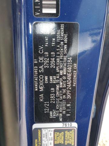 2022 KIA FORTE FE - 3KPF24AD4NE440184