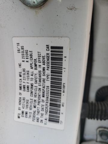 VIN 1HGCR2F85HA055238 2017 Honda Accord, Exl no.12