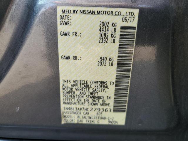 VIN 1N4BL3AP7HC279363 2017 Nissan Altima, 3.5SL no.12