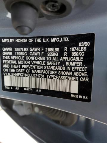 2020 HONDA CIVIC SPOR - SHHFK7H40LU221784