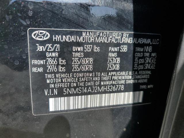 2021 HYUNDAI SANTA FE S 5NMS14AJ2MH326778  72816344