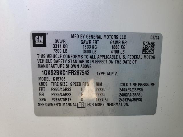2015 GMC YUKON SLT - 1GKS2BKC1FR287542