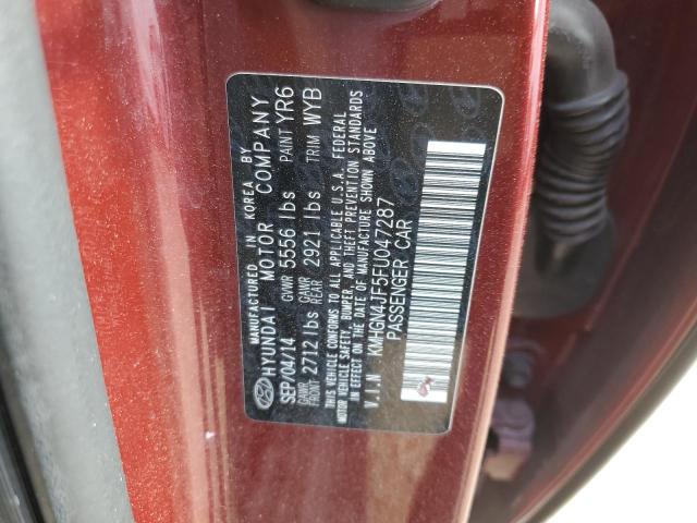 VIN KMHGN4JF5FU047287 2015 Hyundai Genesis, 5.0L no.12