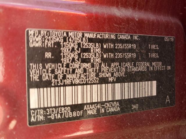 2019 TOYOTA RAV4 ADVEN - 2T3J1RFV8KC012552