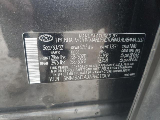 VIN 5NMS6DAJ7PH511009 2023 Hyundai Santa Fe, Xrt no.14