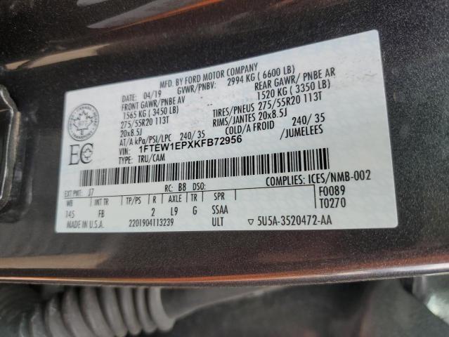 2019 FORD F150 SUPER - 1FTEW1EPXKFB72956