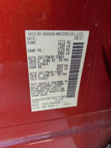 2017 NISSAN TITAN S - 1N6AA1EK7HN567190