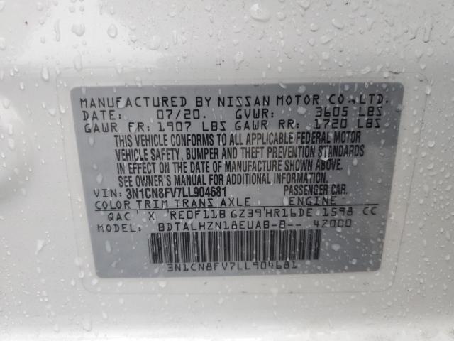 2020 NISSAN VERSA SR - 3N1CN8FV7LL904681