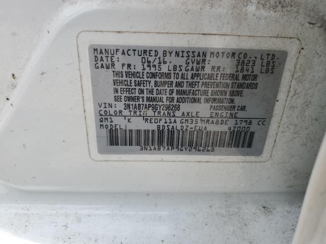 2016 NISSAN SENTRA S - 3N1AB7AP9GY296268