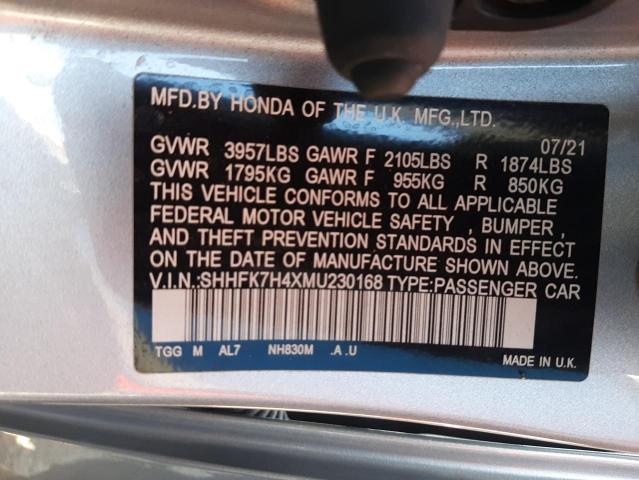 2021 HONDA CIVIC SPOR - SHHFK7H4XMU230168