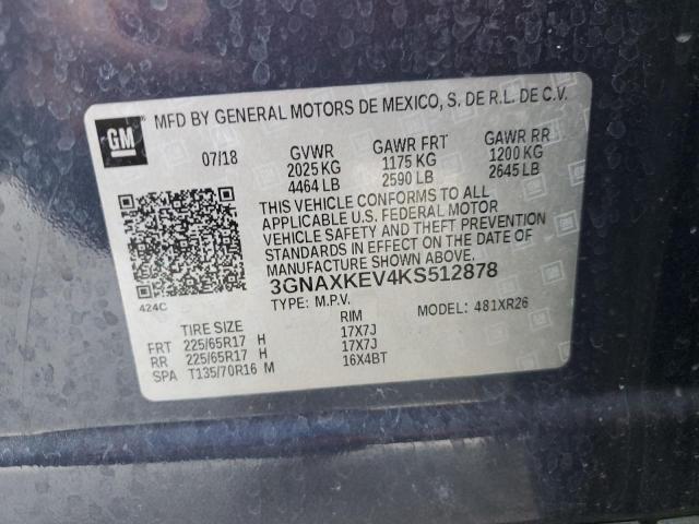 2019 CHEVROLET EQUINOX LT - 3GNAXKEV4KS512878