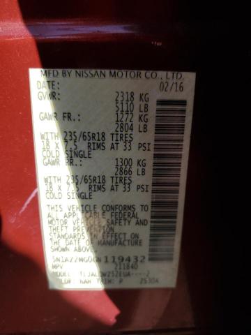 2016 NISSAN MURANO S - 5N1AZ2MG0GN119432