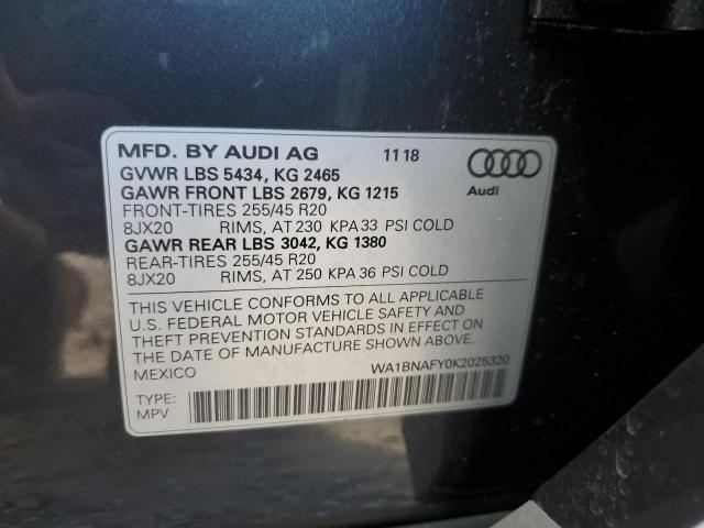 VIN WA1BNAFY0K2025320 2019 Audi Q5, Premium Plus no.13