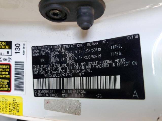 2018 TOYOTA SIENNA SE 5TDXZ3DC2JS924450