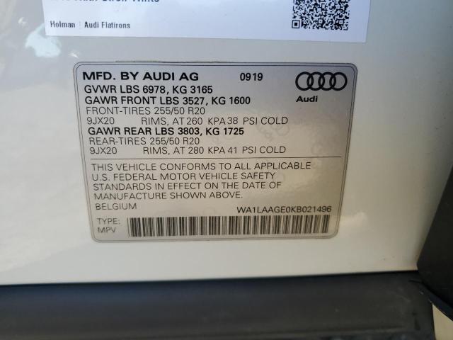 VIN WA1LAAGE0KB021496 2019 AUDI E-TRON no.13