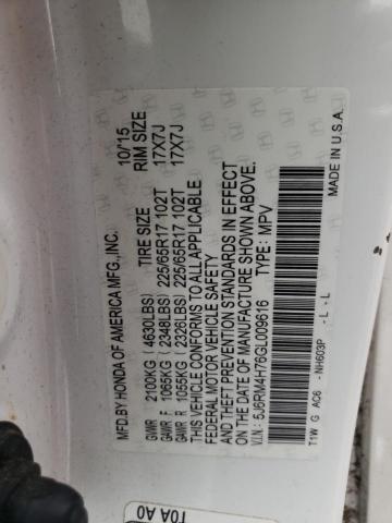 2016 HONDA CR-V EXL - 5J6RM4H76GL009616