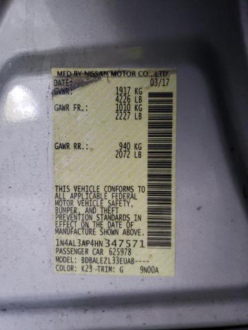 2017 NISSAN ALTIMA 2.5 - 1N4AL3AP4HN347571
