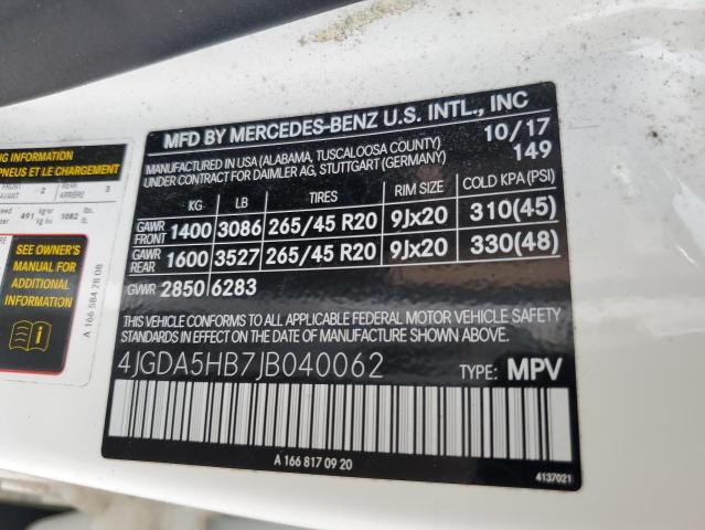 VIN 4JGDA5HB7JB040062 2018 MERCEDES-BENZ GLE-CLASS no.13