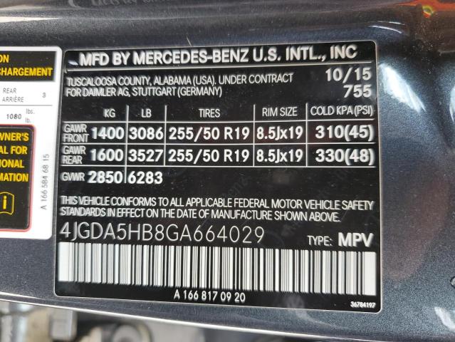 VIN 4JGDA5HB8GA664029 2016 Mercedes-Benz GLE-Class,... no.13