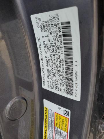 2019 HONDA ACCORD EXL 1HGCV2F53KA016754