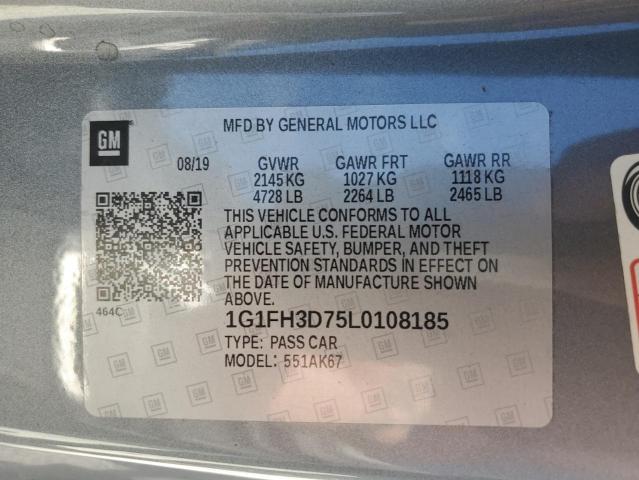 2020 CHEVROLET CAMARO SS - 1G1FH3D75L0108185