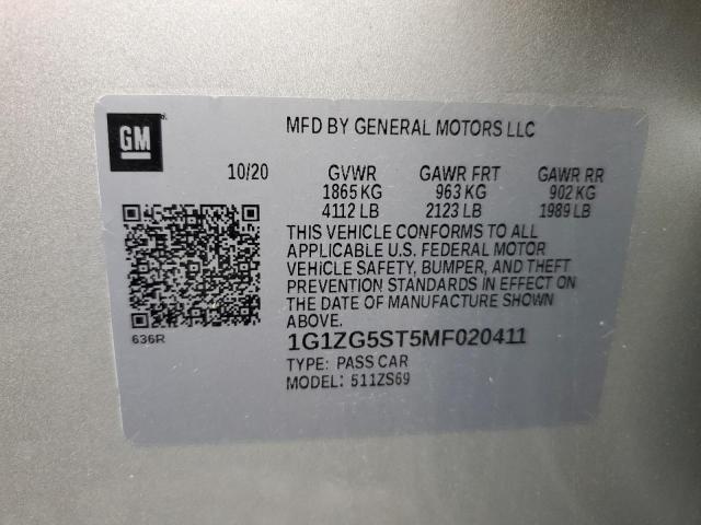 2021 CHEVROLET MALIBU RS - 1G1ZG5ST5MF020411
