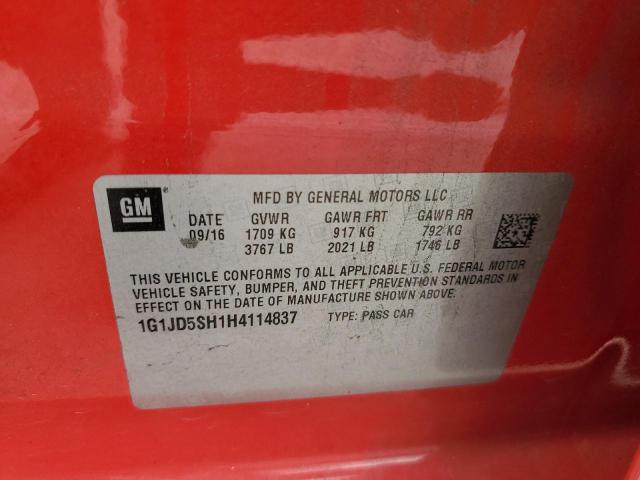 2017 CHEVROLET SONIC LT - 1G1JD5SH1H4114837