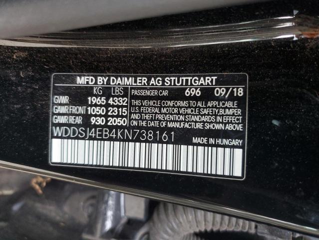 VIN WDDSJ4EB4KN738161 2019 Mercedes-Benz CLA-Class,... no.12