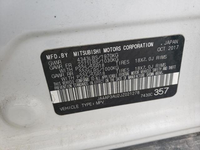 2018 MITSUBISHI OUTLANDER - JA4AP3AU2JZ021278