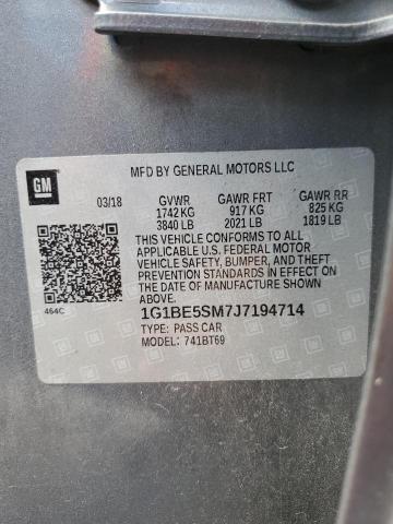 2018 CHEVROLET CRUZE LT - 1G1BE5SM7J7194714