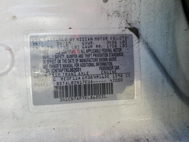 2019 NISSAN VERSA S - 3N1CN7AP7KL862031