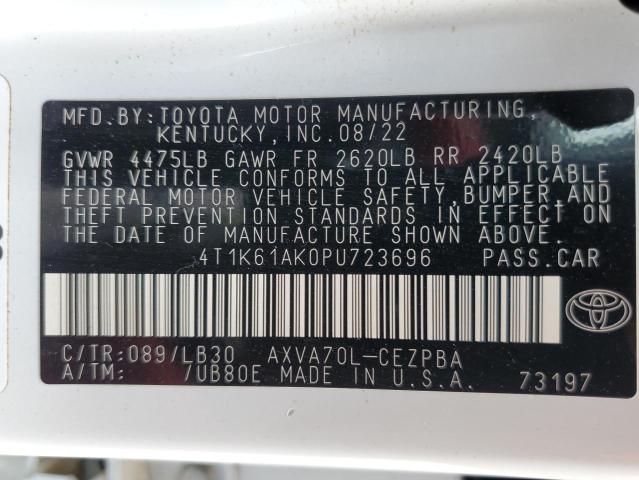 VIN 4T1K61AK0PU723696 2023 Toyota Camry, Xse no.13