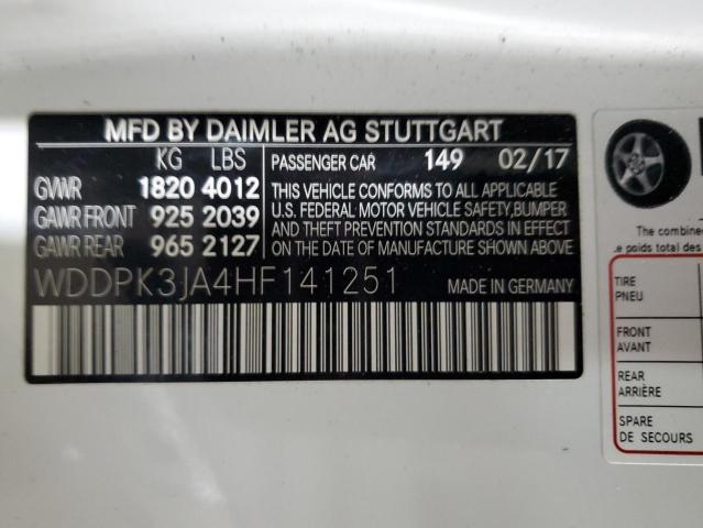 2017 MERCEDES-BENZ SLC 300 - WDDPK3JA4HF141251