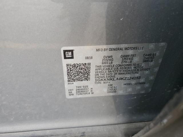 VIN 1GKKNKLA0KZ124153 2019 GMC Acadia, Sle no.13