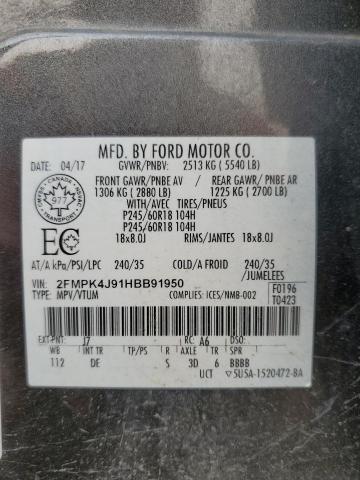 2017 FORD EDGE SEL - 2FMPK4J91HBB91950