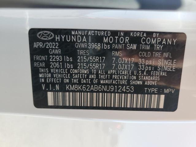 2022 HYUNDAI KONA SEL - KM8K62AB6NU912453