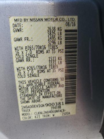2016 NISSAN FRONTIER S - 1N6AD0EV1GN900381