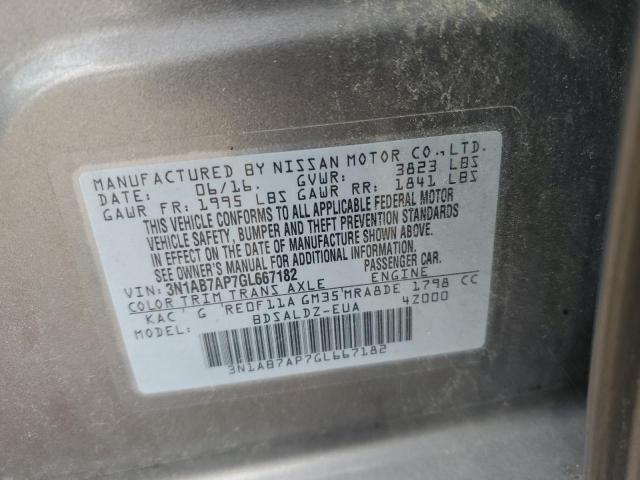 VIN 3N1AB7AP7GL667182 2016 Nissan Sentra, S no.13