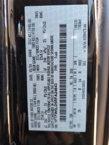 2024 FORD F150 LARIA 1FTFW5LD5RFA24843