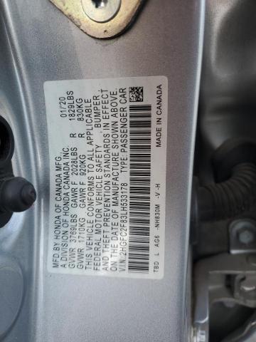 VIN 2HGFC2F83LH533178 2020 Honda Civic, Sport no.12