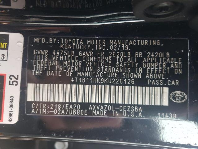 2019 TOYOTA CAMRY L - 4T1B11HK9KU226126