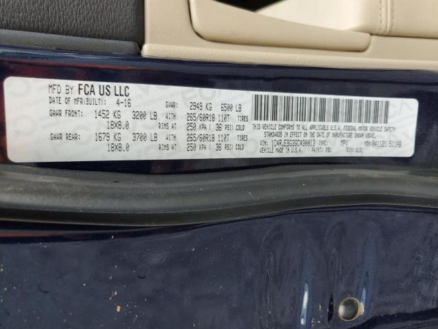 2016 JEEP GRAND CHER - 1C4RJEBG3GC430013