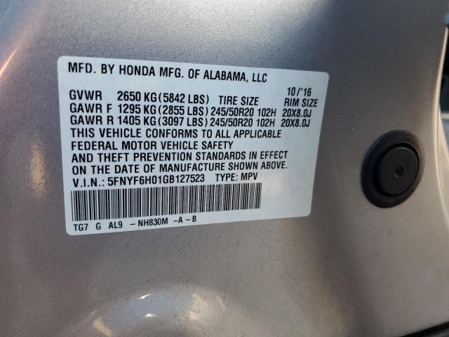 VIN 5FNYF6H01GB127523 2016 Honda Pilot, Elite no.13