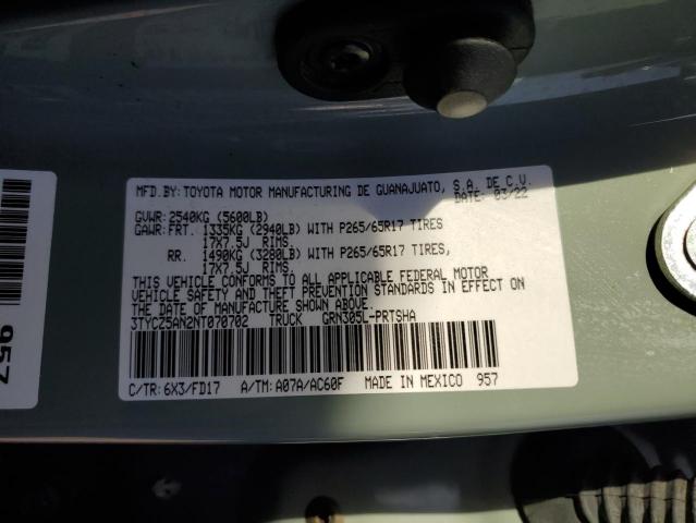 2022 TOYOTA TACOMA DOU - 3TYCZ5AN2NT070702