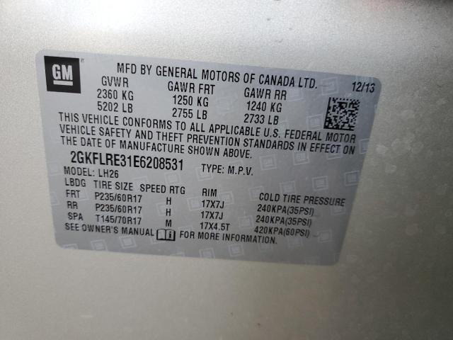 VIN 2GKFLRE31E6208531 2014 GMC Terrain, Sle no.12