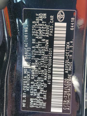 VIN 4T1BF1FK1DU645031 2013 Toyota Camry, L no.12