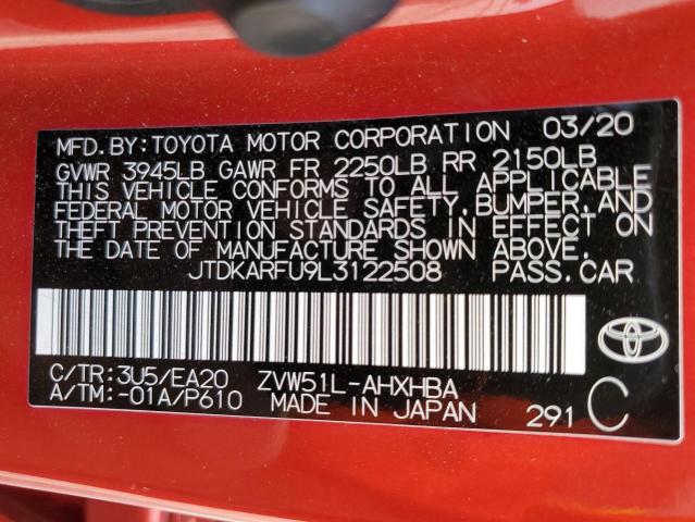 2020 TOYOTA PRIUS L - JTDKARFU9L3122508