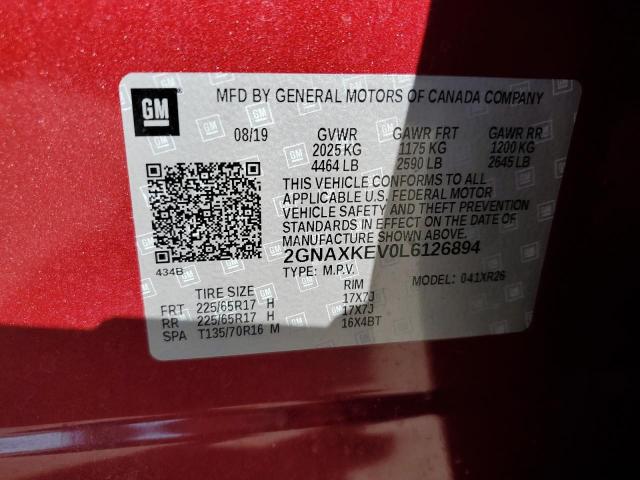 2020 CHEVROLET EQUINOX LT - 2GNAXKEV0L6126894
