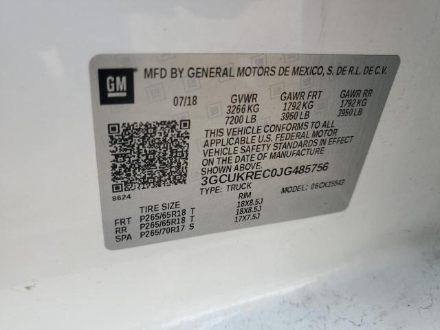 2018 CHEVROLET SILVERADO - 3GCUKREC0JG485756