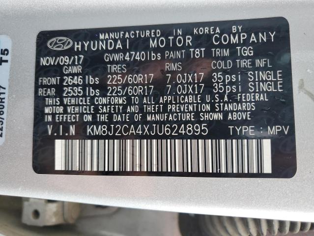 VIN KM8J2CA4XJU624895 2018 Hyundai Tucson, SE no.13